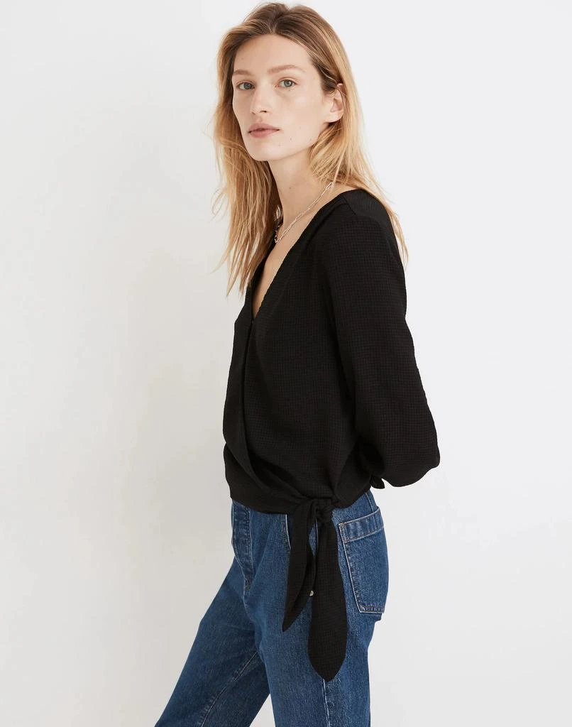 Madewell Smocked-Sleeve Wrap Top 2