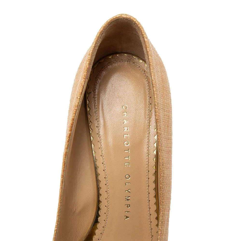 Charlotte Olympia Charlotte Olympia Cream Yellow Raffia Carmen Wedge Platform Pumps Size 37 7