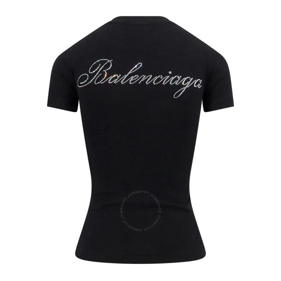 Balenciaga Rhinestone-Embellished Logo Fitted T-Shirt 2
