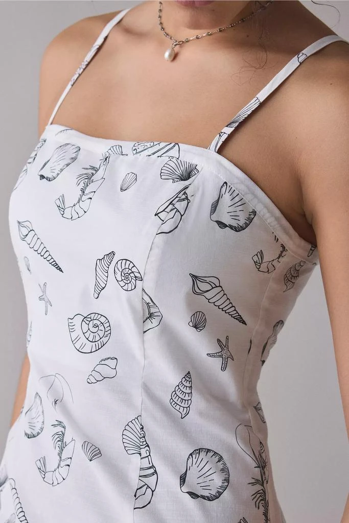 Another Girl Another Girl Seaside Doodle Print Cotton-Blend Mini Dress 2