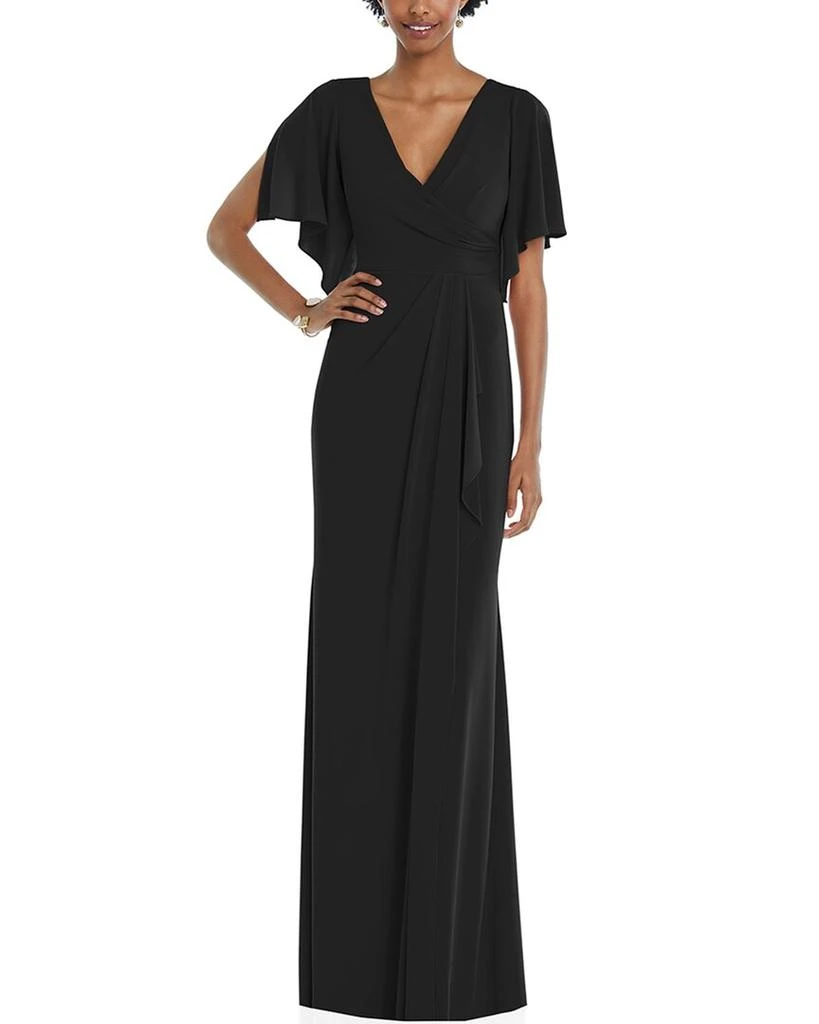 Dessy Collection Faux Wrap Split Sleeve Maxi Dress 1
