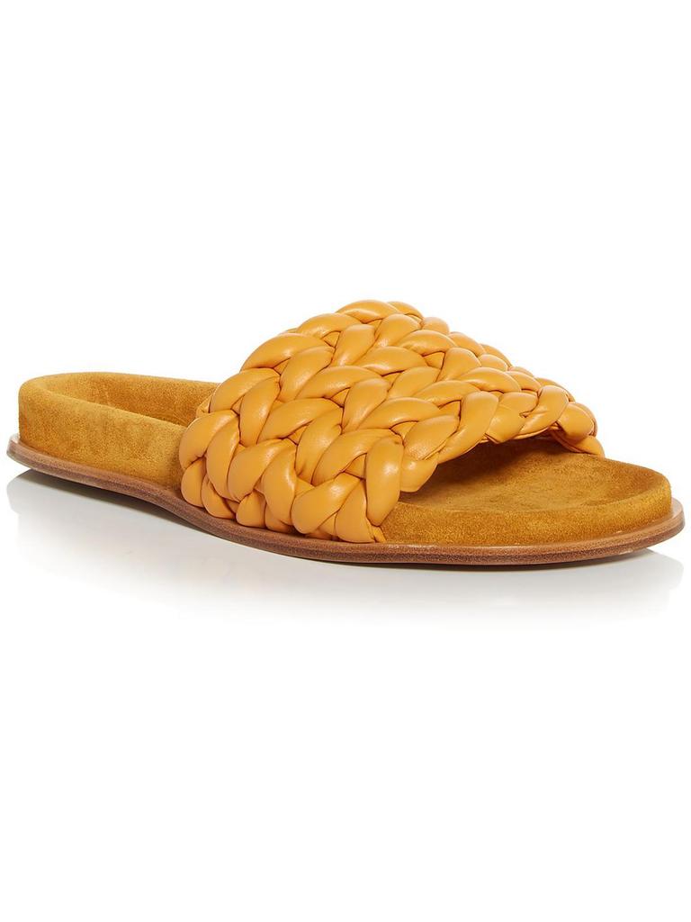 Chloe Kacey Womens Leather Braided Slide Sandals