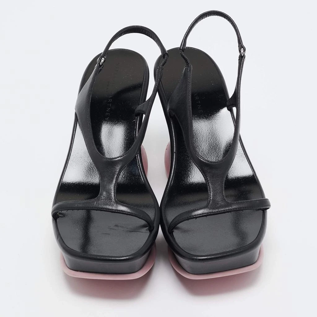 Stella McCartney Stella McCartney Black Faux Leather Shroom Slingback Sandals 37.5 3