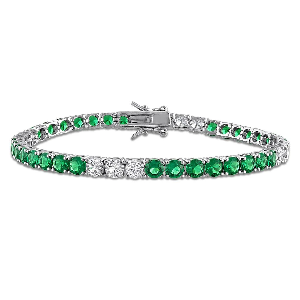 Mimi
Max 12 1/6 CT TGW Created White Sapphire Created Emerald Bracelet Yellow Silver