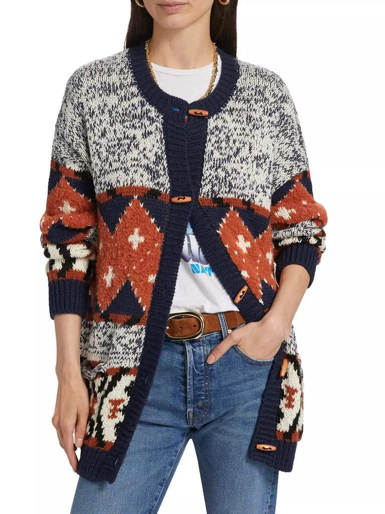MOTHER The Long Drop Abstract Alpaca-Blend Cardigan 3