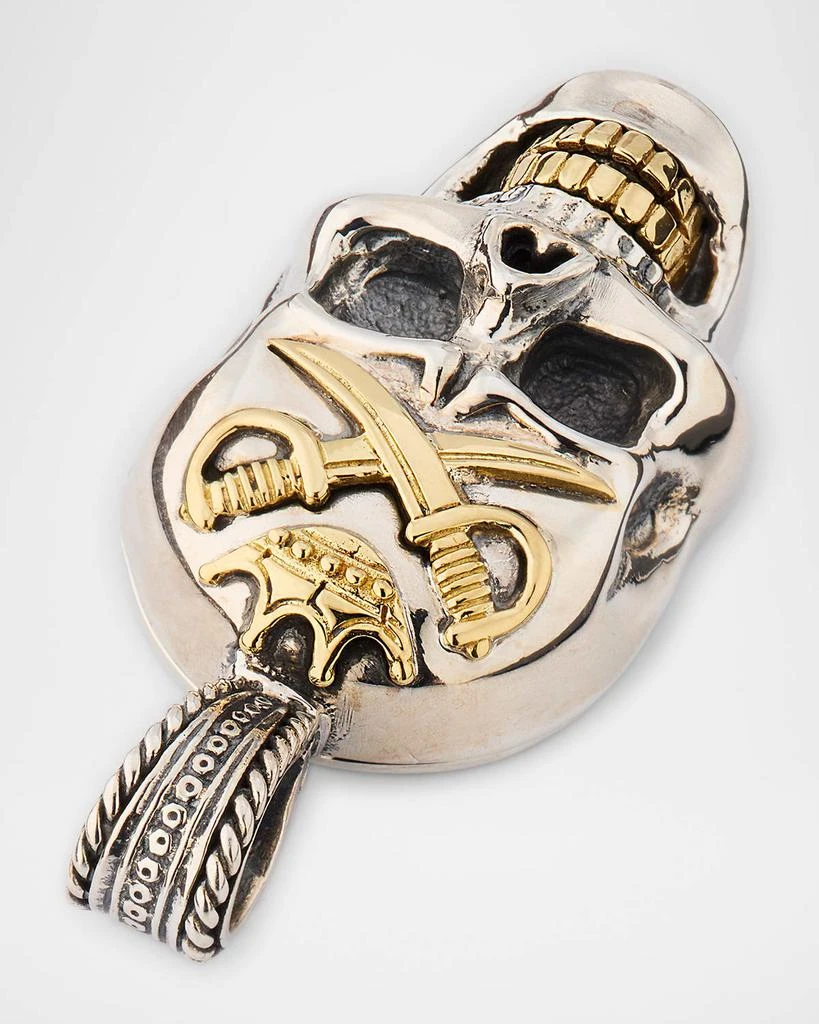 Konstantino Men
s Hydra Sterling Silver and 18K Gold Skull Pendant 4
