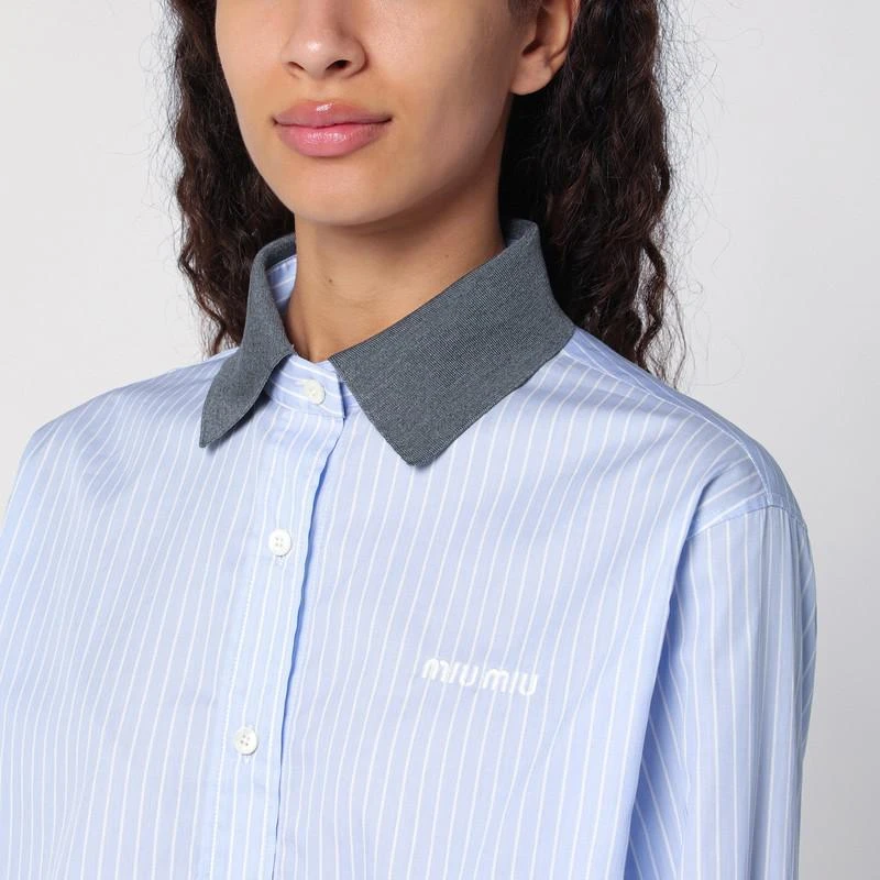 Miu Miu Light blue/white striped shirt 4