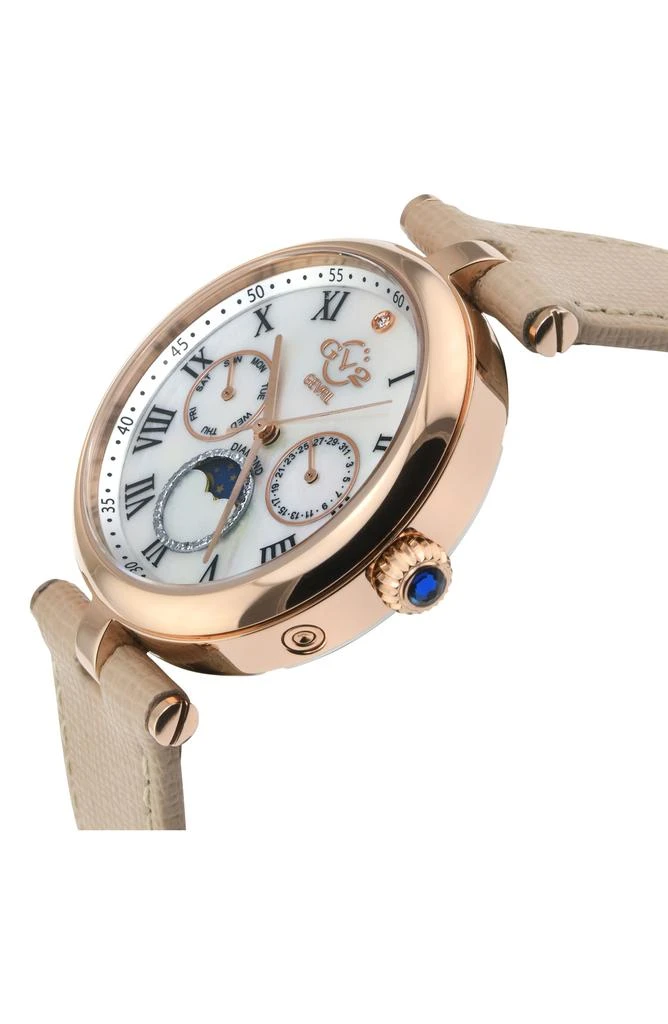 GV2 Florence Mother of Pearl Dial Diamond Leather Strap Watch, 36mm - 0.009ct. 3