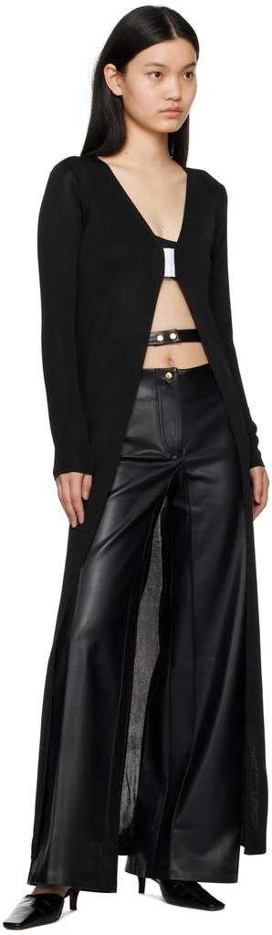 BEVZA Black High-Rise Faux-Leather Trousers 4