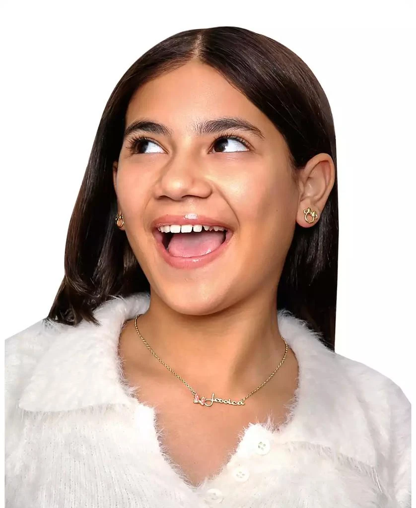 Disney Minnie Mouse Flash Yellow Gold Plated Outline Stud Earrings 3