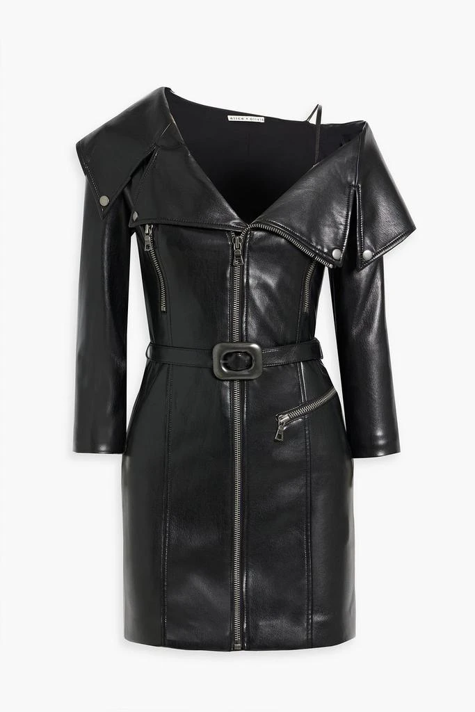 Miara belted faux leather mini dress  On Sale Now with Up to 50% Off |  Discover Exclusive Deals & Savings at BeyondStyle  Authentic Alice + Olivia  clothing|mini dresses|women|dresses|leather dresses with