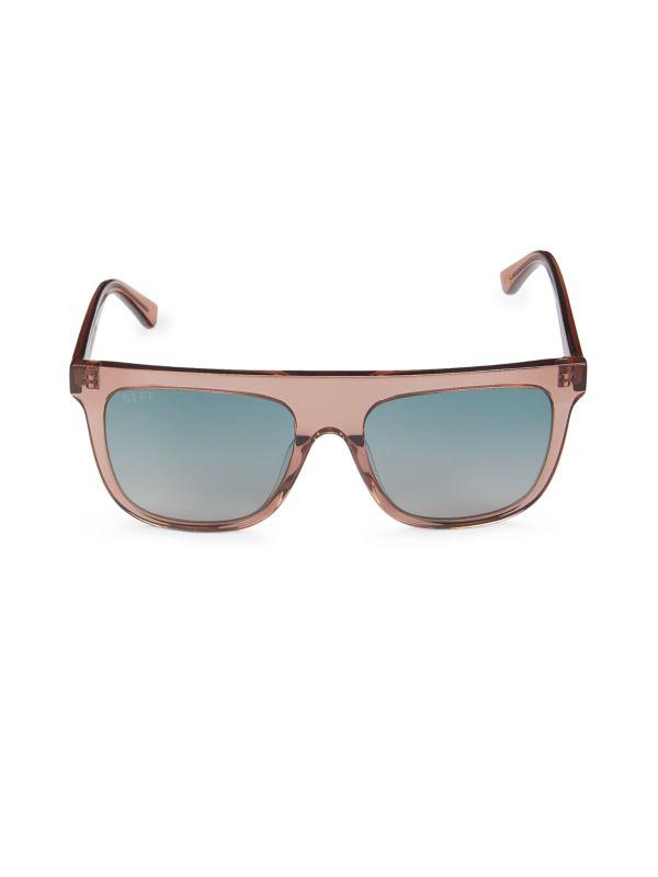 DIFF Eyewear 55MM Rectangle Sunglasses