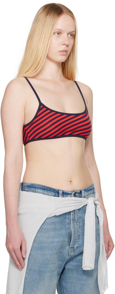 Paloma Wool Red & Navy Chee Bralette Top