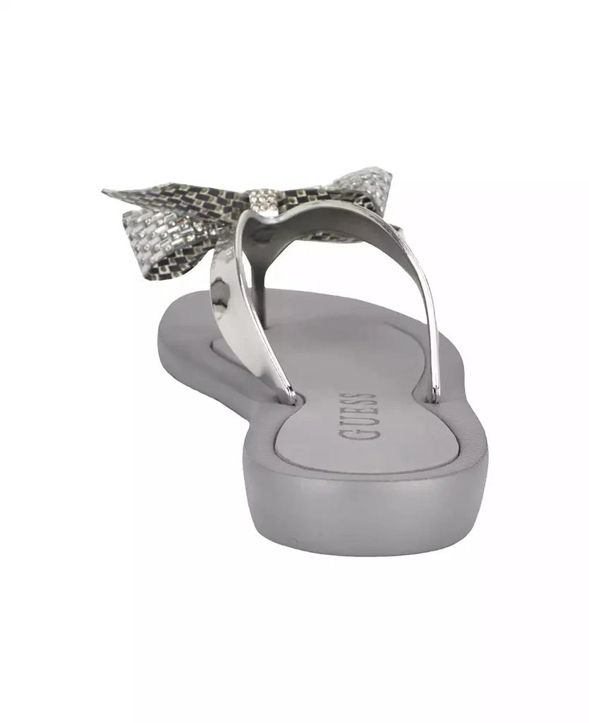 GUESS Women's Tata EVA Sparkle Bow Flip Flop Sandals 3