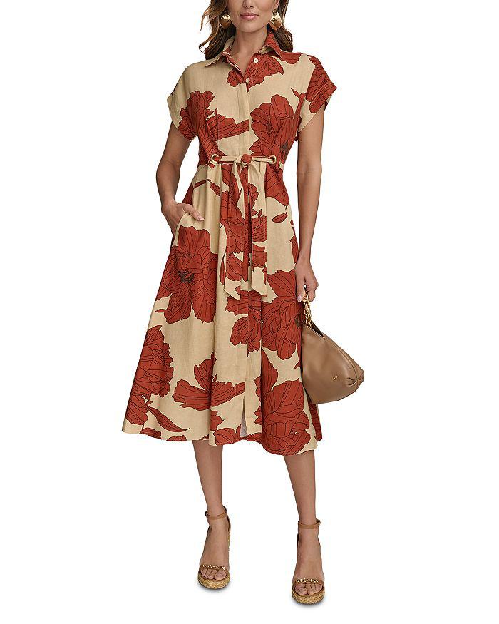 【Donna Karan New York】Straight-Neck Chiffon-Sash Gown Donna Karan Straight-neck Chiffon-sash Gown in Natural | Lyst