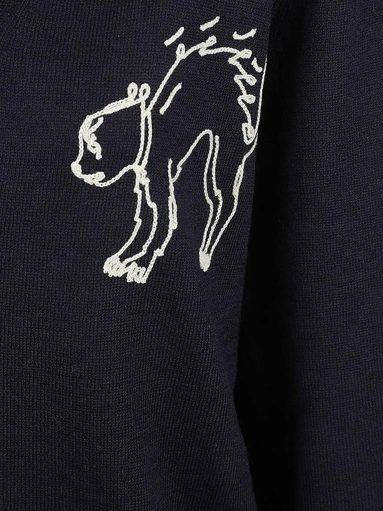MAISON MARGIELA Maison Margiela Cat Embroidered Knit Cardigan 3