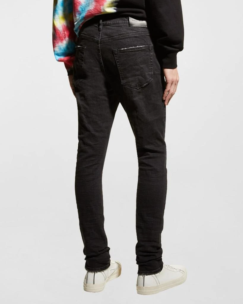 PURPLE Men's P001 Black Overspray Skinny Jeans 3