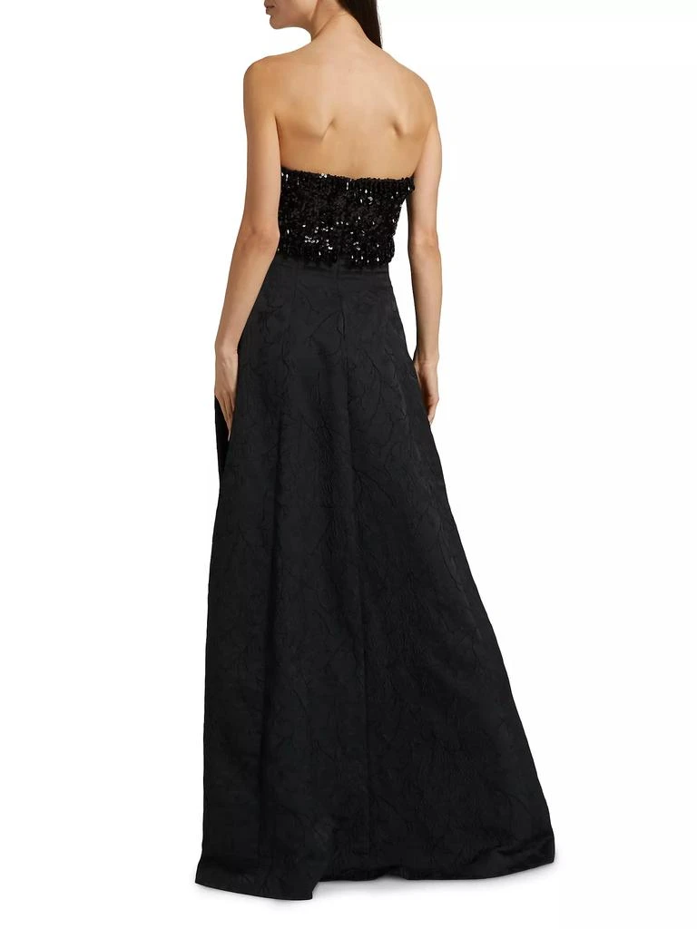 Sachin & Babi Lillian Sequined Bust Jacquard Cloque Ballgown 5