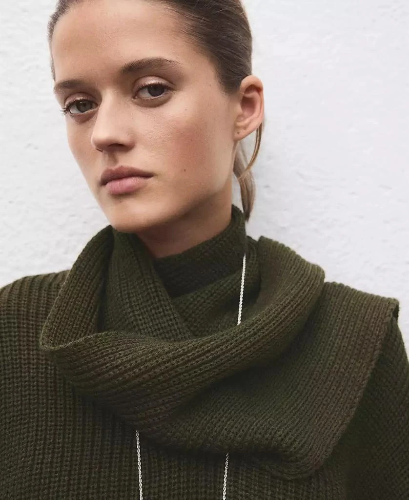 Mango Women's Knitted Scarf Sweater 3