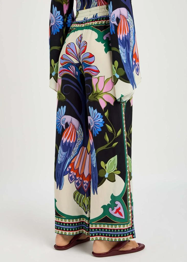 LUG VON SIGA Madison printed wide-leg satin trousers 3