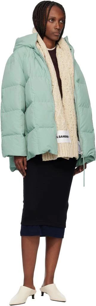 Jil Sander Beige Chunky Donegal Wool Cable Scarf 2