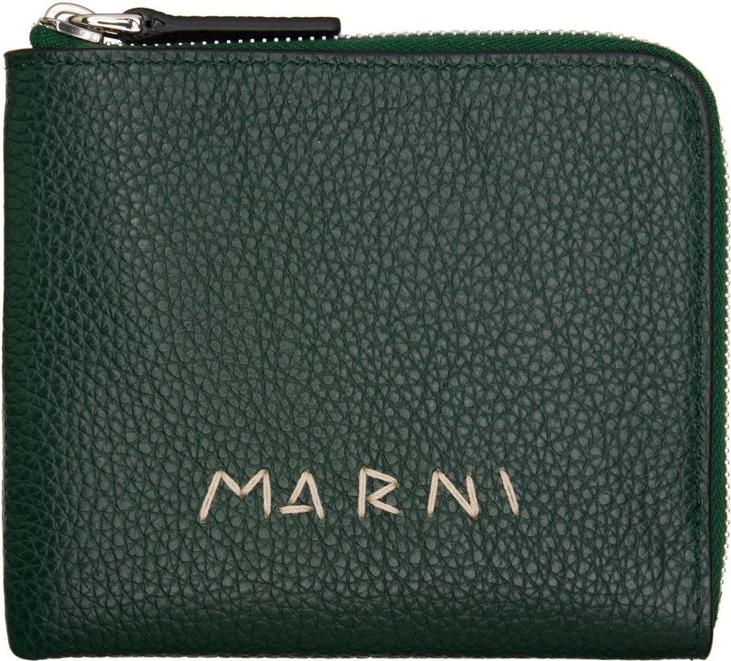 Marni Green 
Marni Mending
 Embroidery Zip-Around Wallet