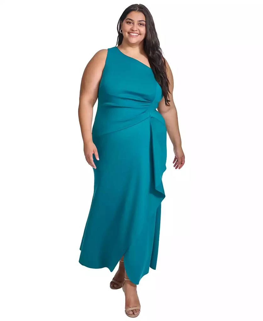 Eliza J Plus Size Ruched One-Shoulder Gown 1