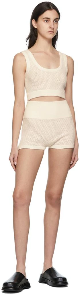 Le Kasha White Nimes Cashmere Shorts 4