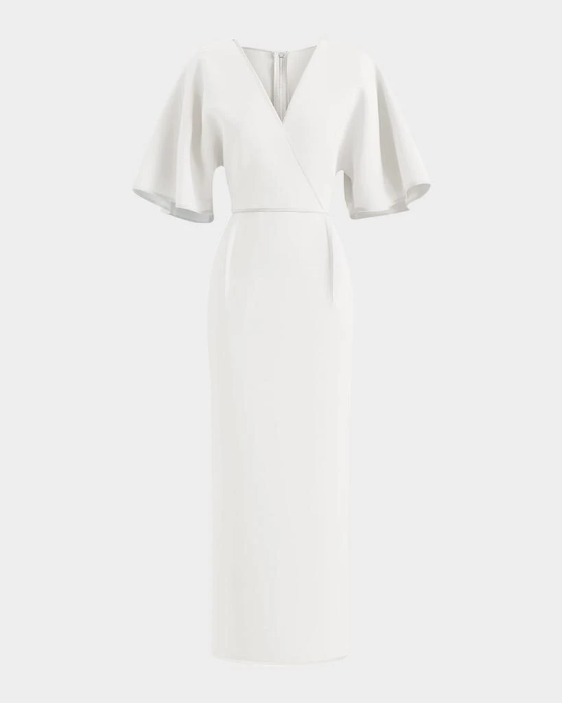 Maticevski Benefit Flutter-Sleeve Midi Dress 1