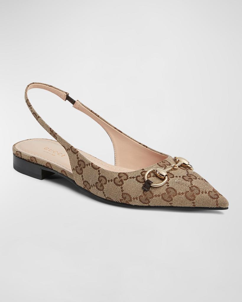 Gucci Erin GG Monogram Bit Slingback Flats