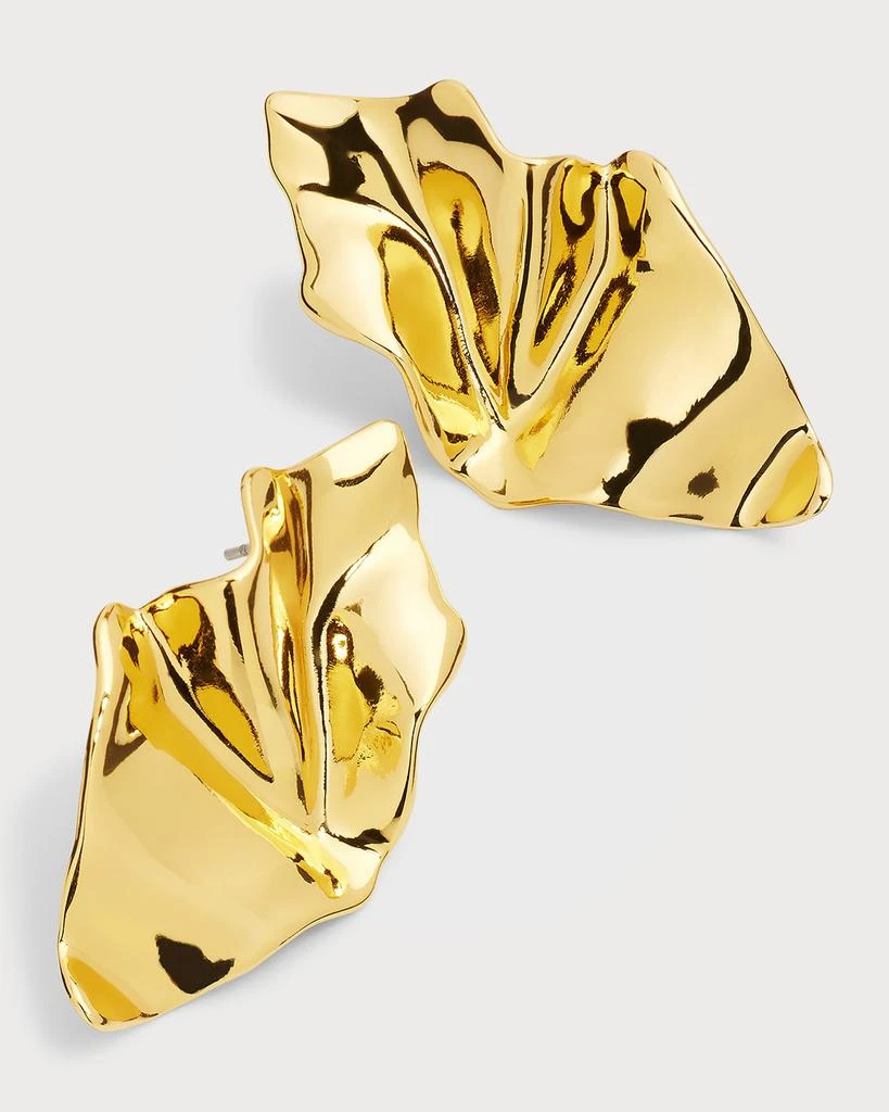 Alexis Bittar Crumpled Gold Small Post Earrings 3