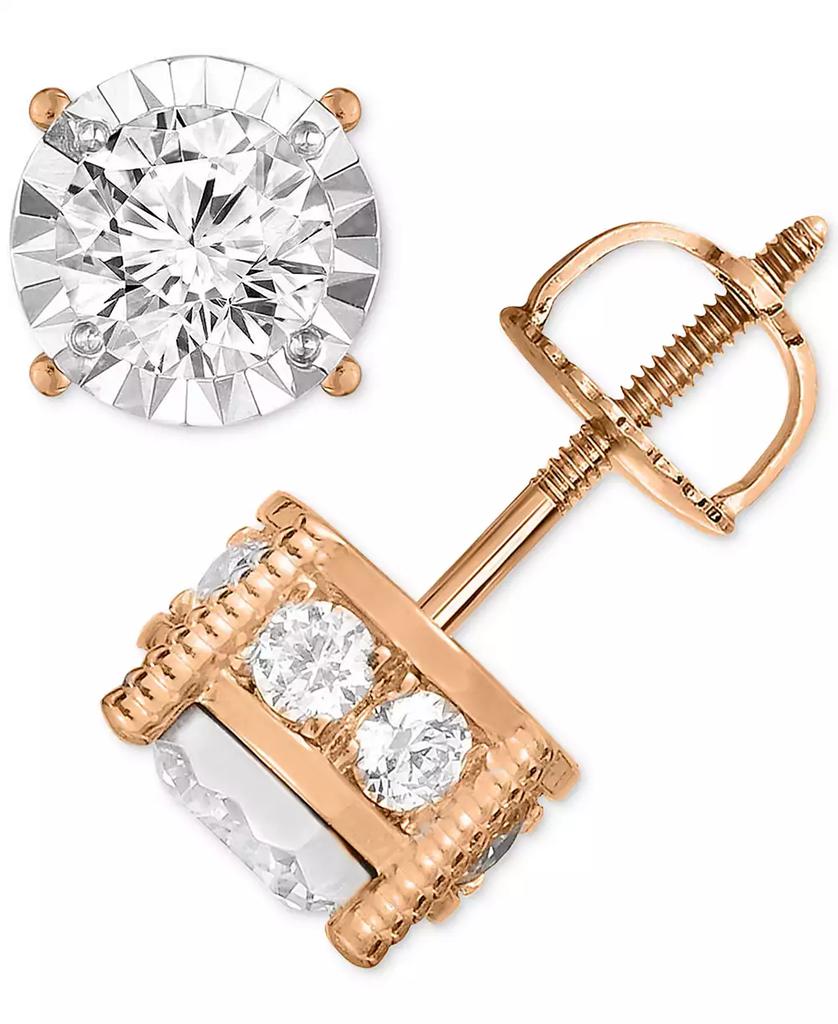 TruMiracle Diamond Stud Earrings (1-1/4 ct. t.w.) in 14k White, Yellow or Rose Gold