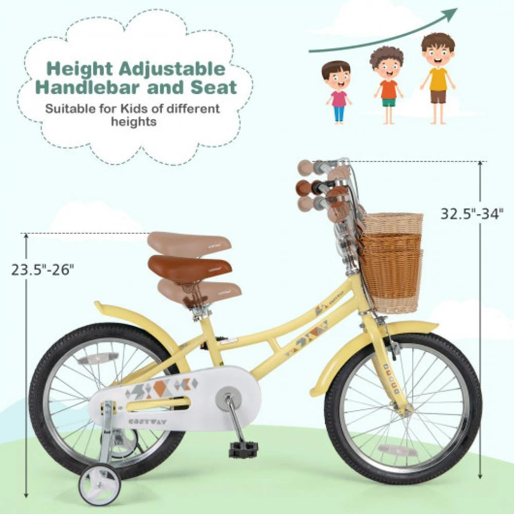 Hivvago 18 Inch Kids Bike Adjustable Bicycle with Reflectors and Bell for Children 4-8 Years Old-18 inches 5