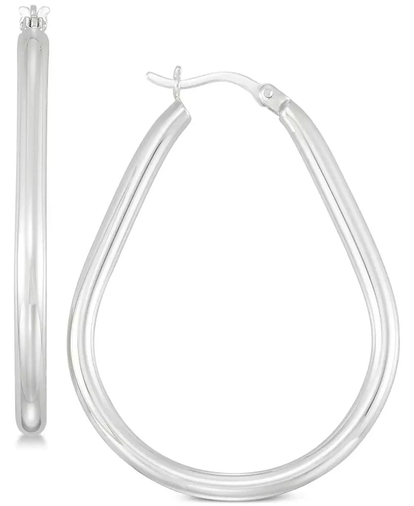 Simone I. Smith Polished Teardrop Hoop Earrings in Sterling Silver 1