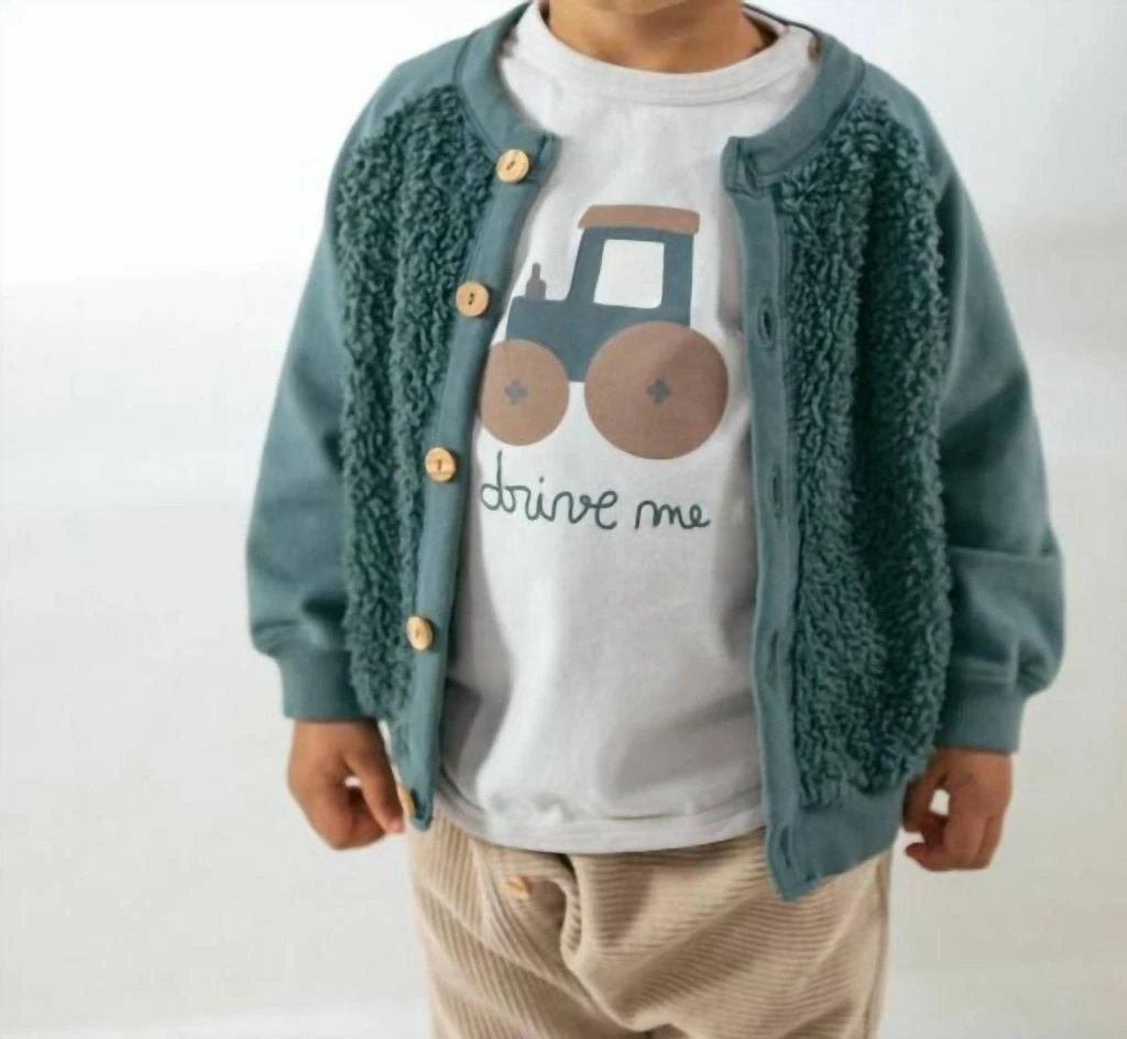 Snug Boy
s Button Up Jacket In Teal