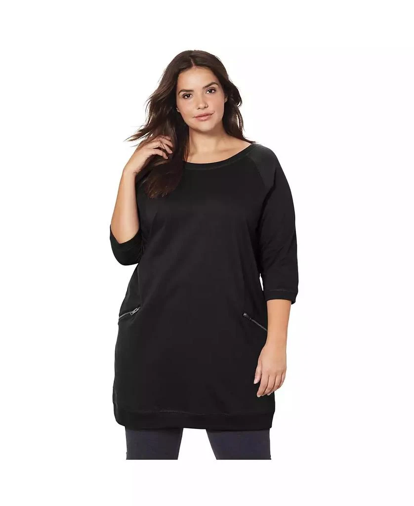 ellos Women
s French Terry Zip Pocket Tunic
