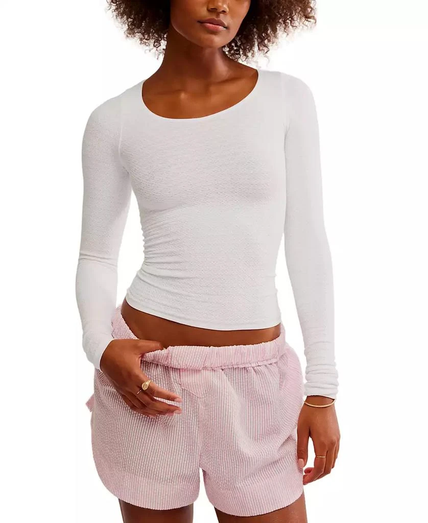 Free People Women's Love Letter Textured Long-Sleeve Top 1