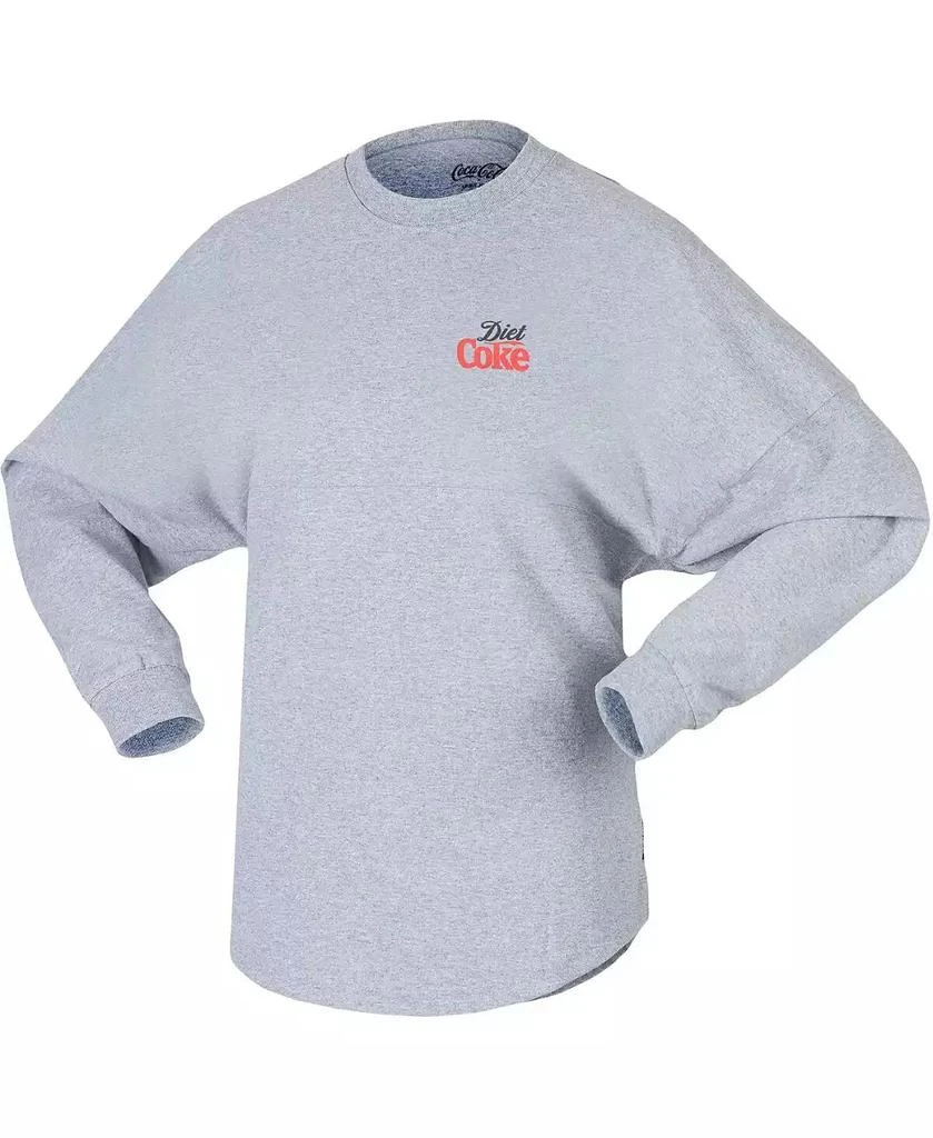 Spirit Jersey Men's and Women's Heather Gray Diet Coke Long Sleeve T-shirt 2