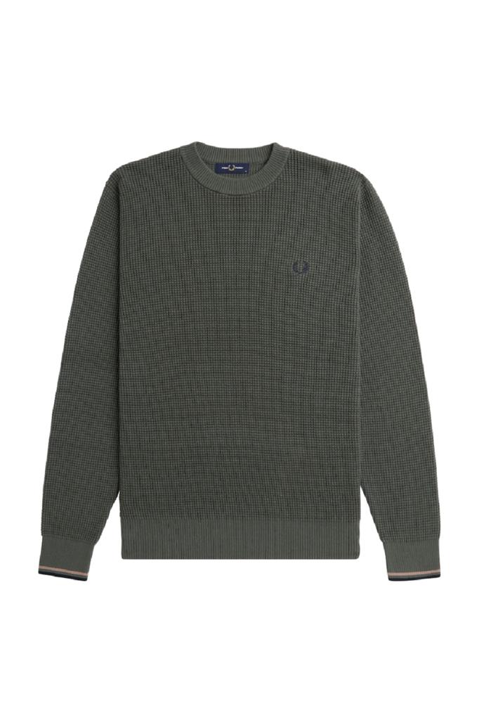 Fred Perry Laurel Wreath Mock Neck Jumper - Sweaters - BeyondStyle