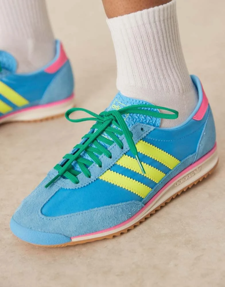 Adidas adidas Originals SL 72 OG trainers in bright blue and yellow 4