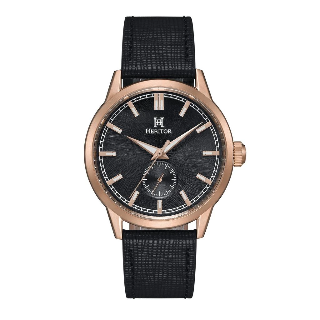 Heritor Automatic Argento Leather-Band Watch 4