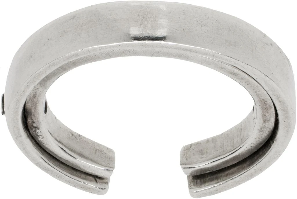 Title of Work Silver Double Hinge Black Diamond Ring 1