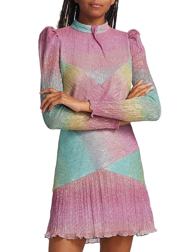 knit midi dress with sleeves Green Ribbed Midi Dress