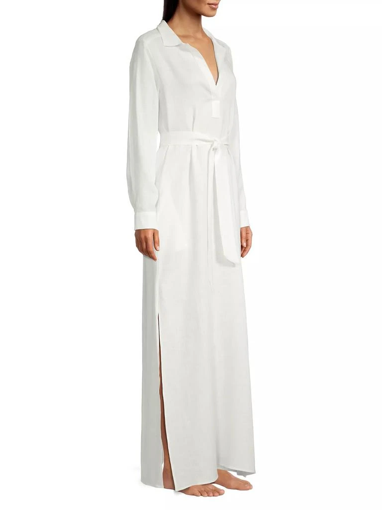 Pour Les Femmes Linen Maxi Shirtdress 4