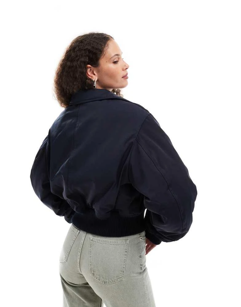 Weekday Weekday Irma padded bomber jacket in navy 2