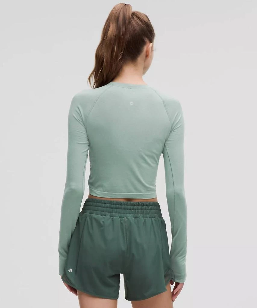 Lululemon Swiftly Tech Cropped Long Sleeve 2.0 Tee In Crater Blue 2