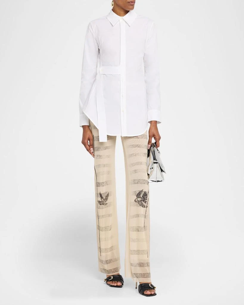 Jean Paul Gaultier Waist-Strap Cotton Button-Down Shirt 2