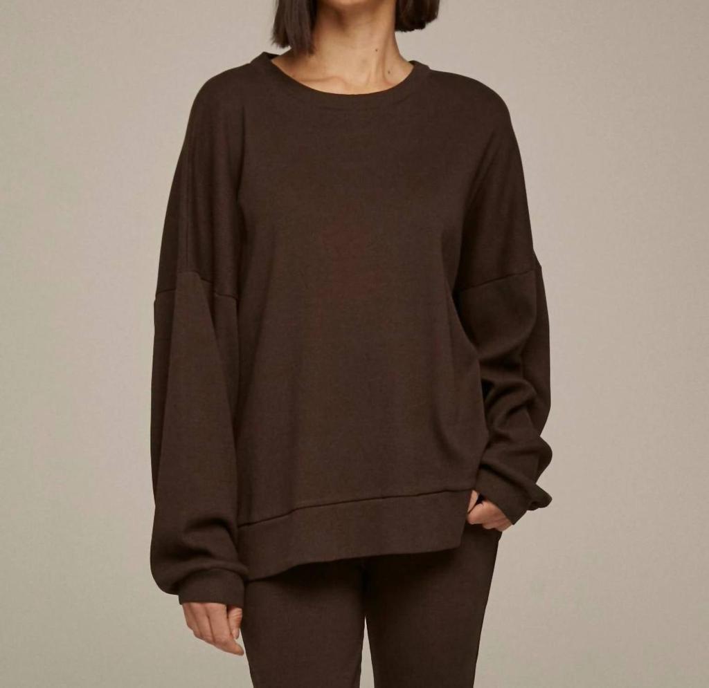 Lanston Women
s Porter Ribbed Oversized Crew Pullover