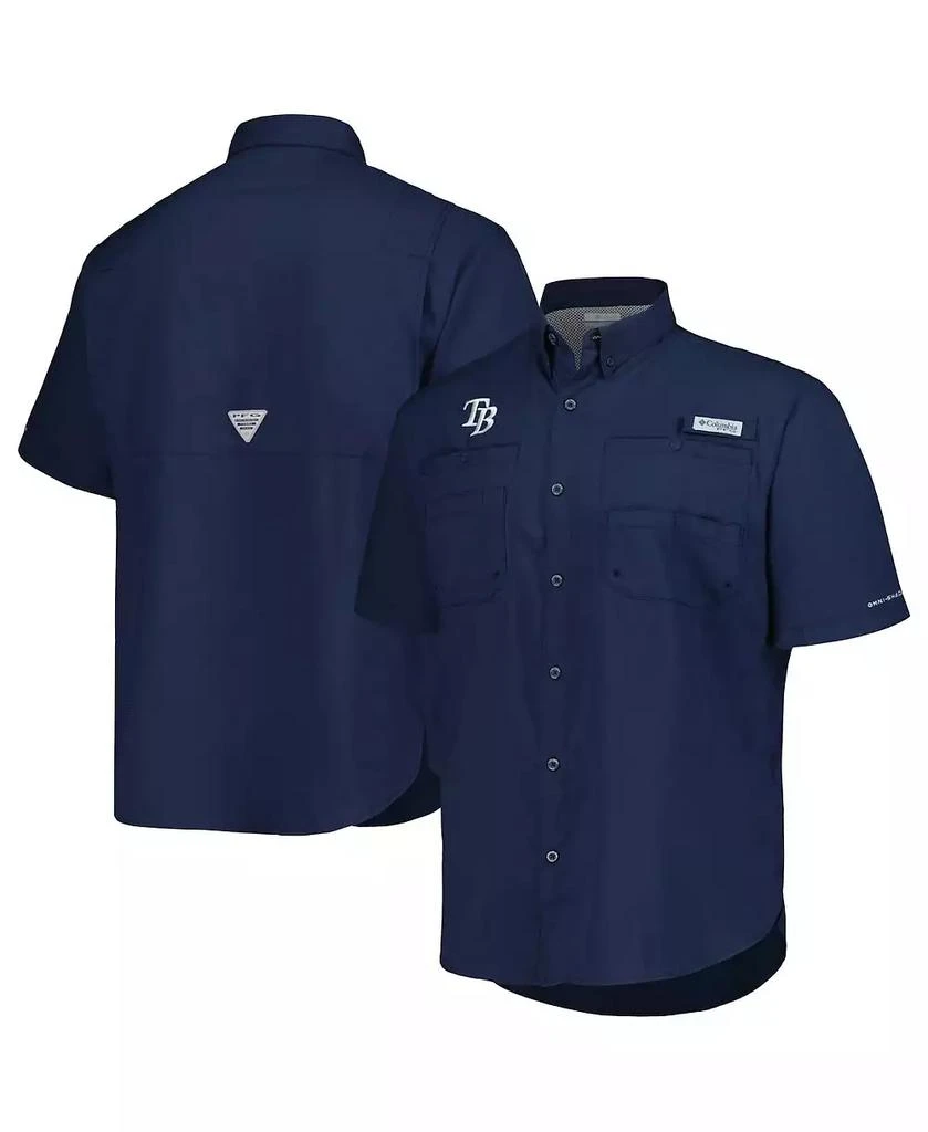 Columbia Men's Navy Tampa Bay Rays Tamiami Omni-Shade Button-Down Shirt 1