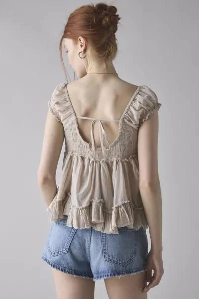 Kimchi Blue Kimchi Blue Izzy Lace Trim Button-Front Babydoll Blouse 2